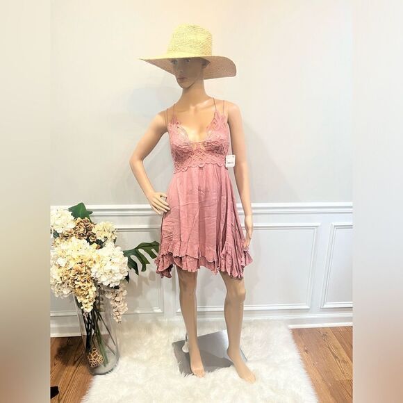 NWT Free People Adella Rose Slip dress - Picture 4 of 5
